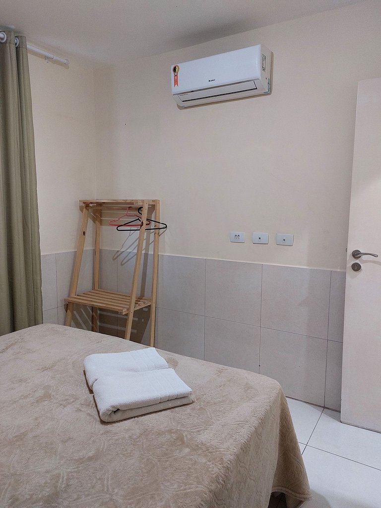 Flat estiloso e confortável no centro