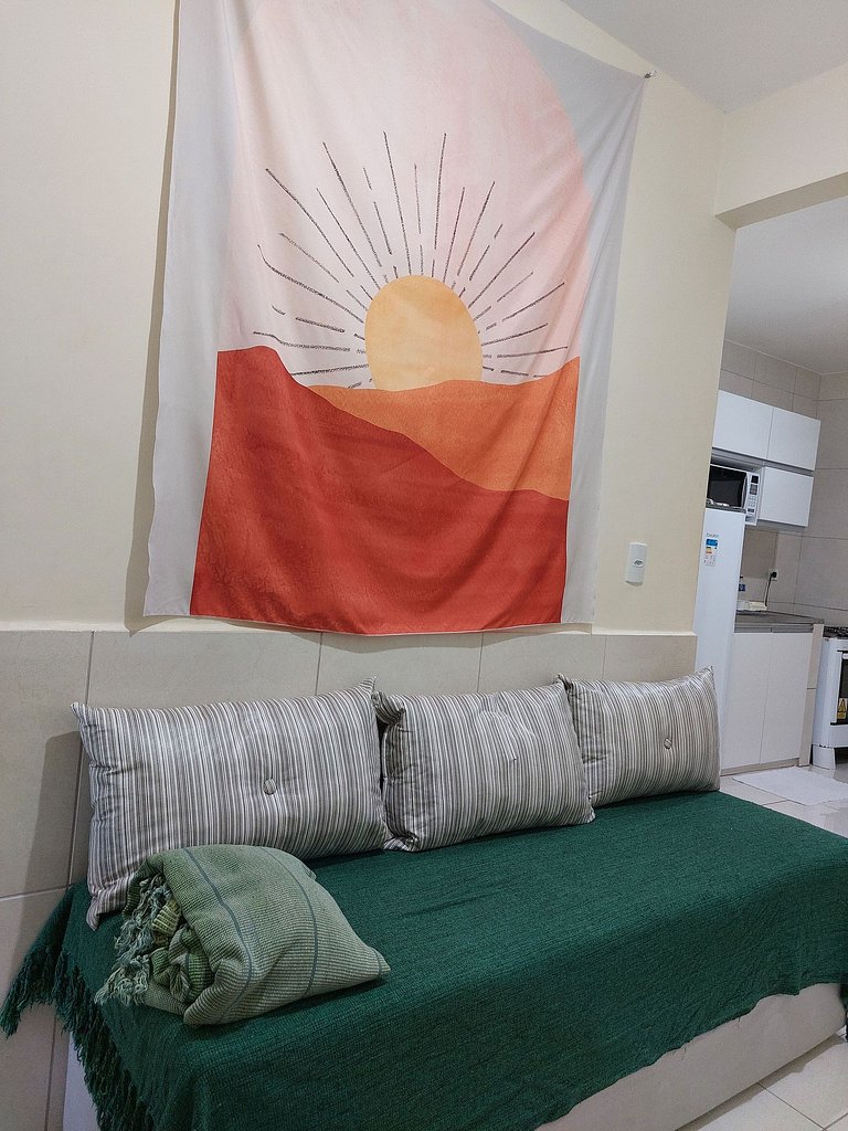 Flat estiloso e confortável no centro