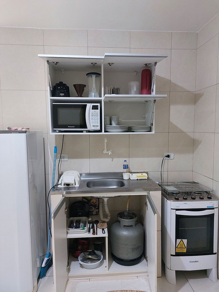 Flat estiloso e confortável no centro