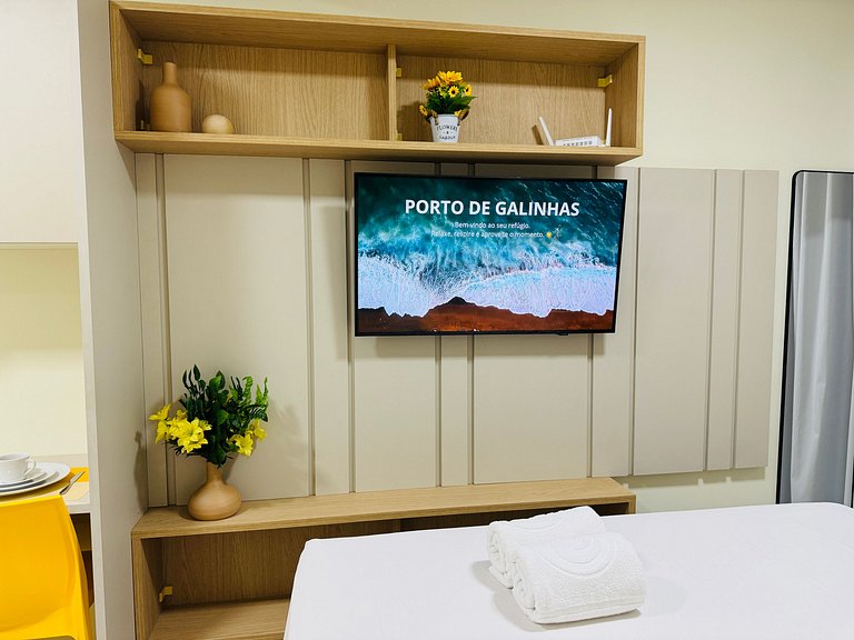 Moderno e completo, perto da praia e com academia