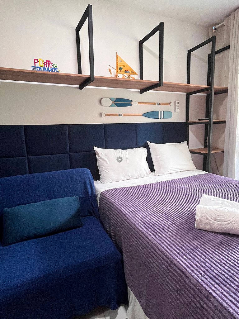 Ambiente confortável com estrutura completa e varanda