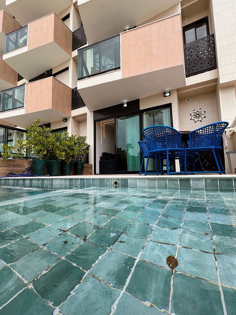 Luxo à beira-mar com quintal e piscina privativa