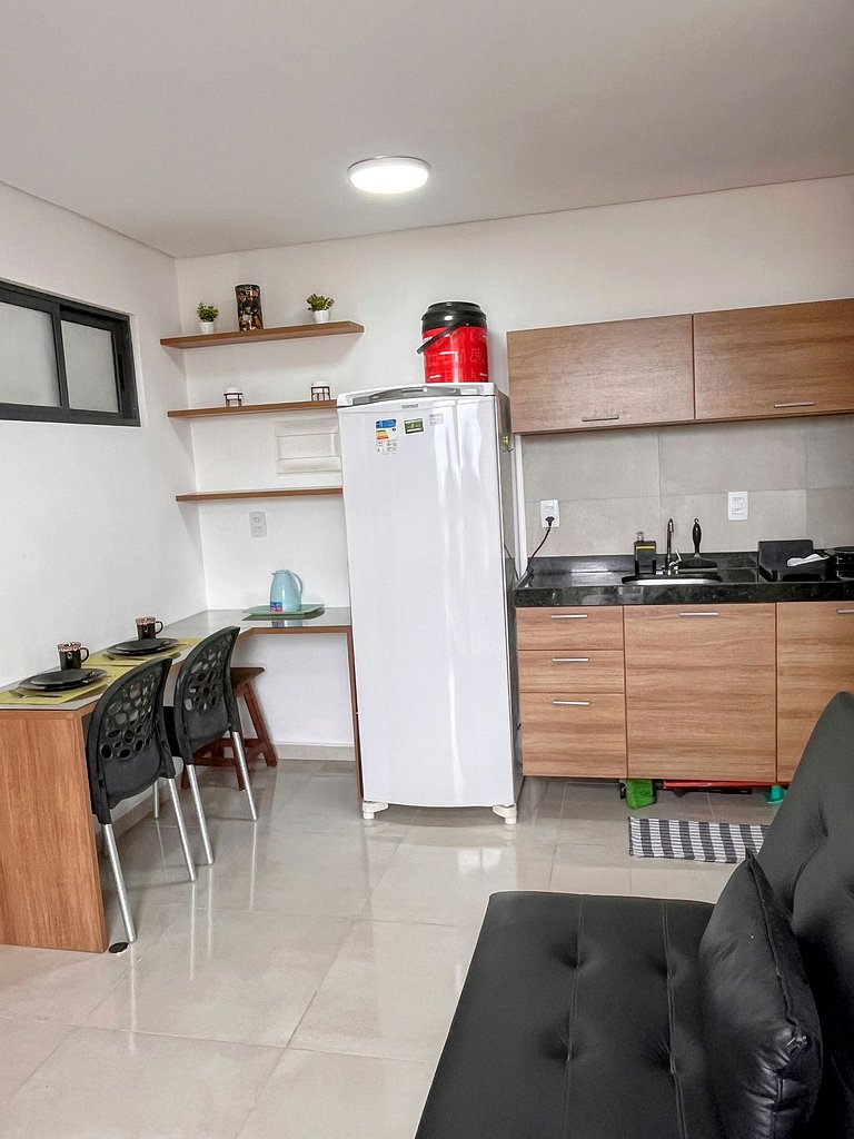 Confortável flat, 1 quarto e piscina no rooftop