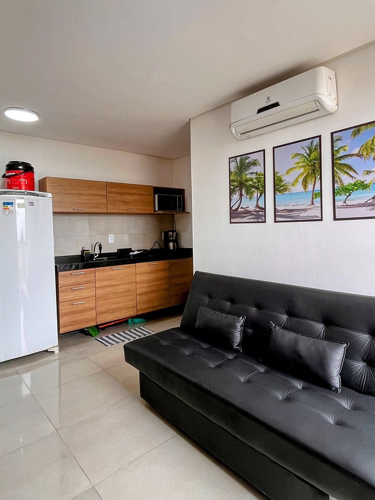 Confortável flat, 1 quarto e piscina no rooftop