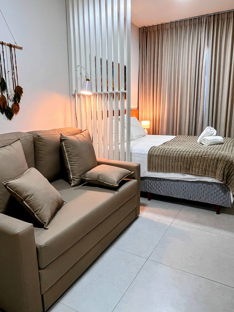 Flat premium com estrutura completa e academia