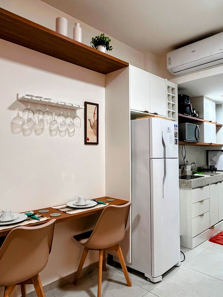 Flat premium com estrutura completa e academia