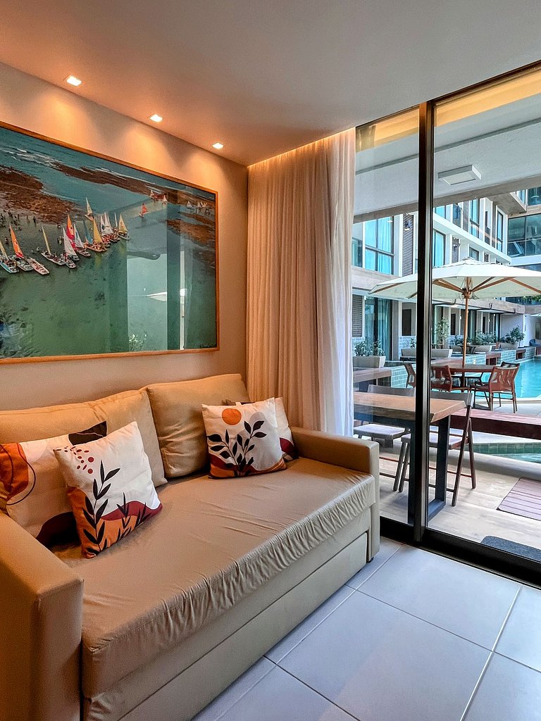 Piscina Privativa | Flat Elegante no Sunny Hall