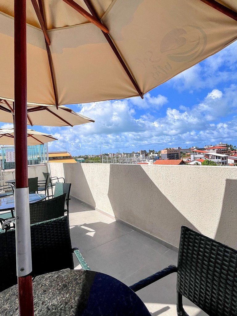 Estúdio com rooftop e piscina em Porto de Galinhas