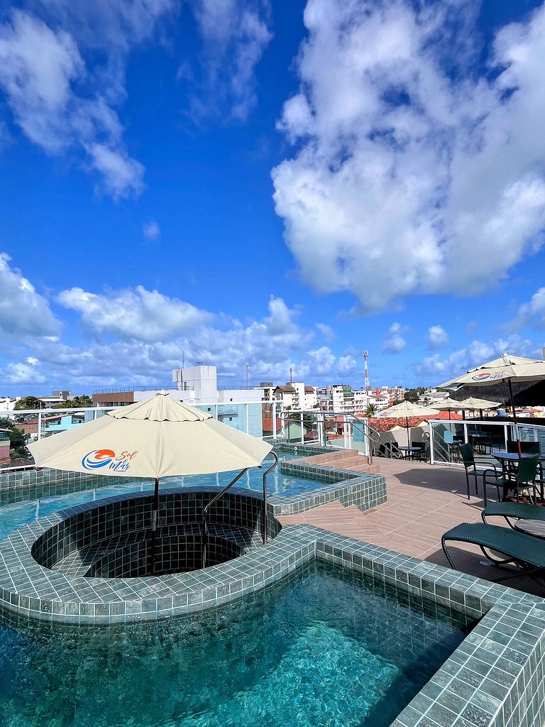 Estúdio com rooftop e piscina em Porto de Galinhas