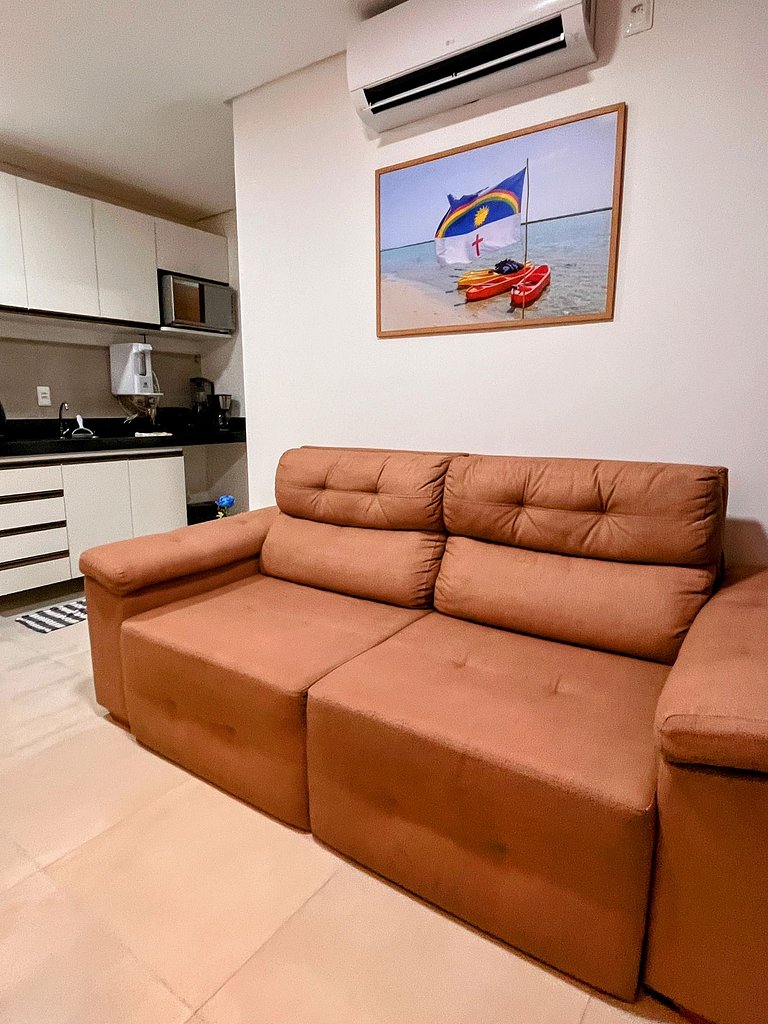 Confortável flat, 1 quarto e piscina no rooftop