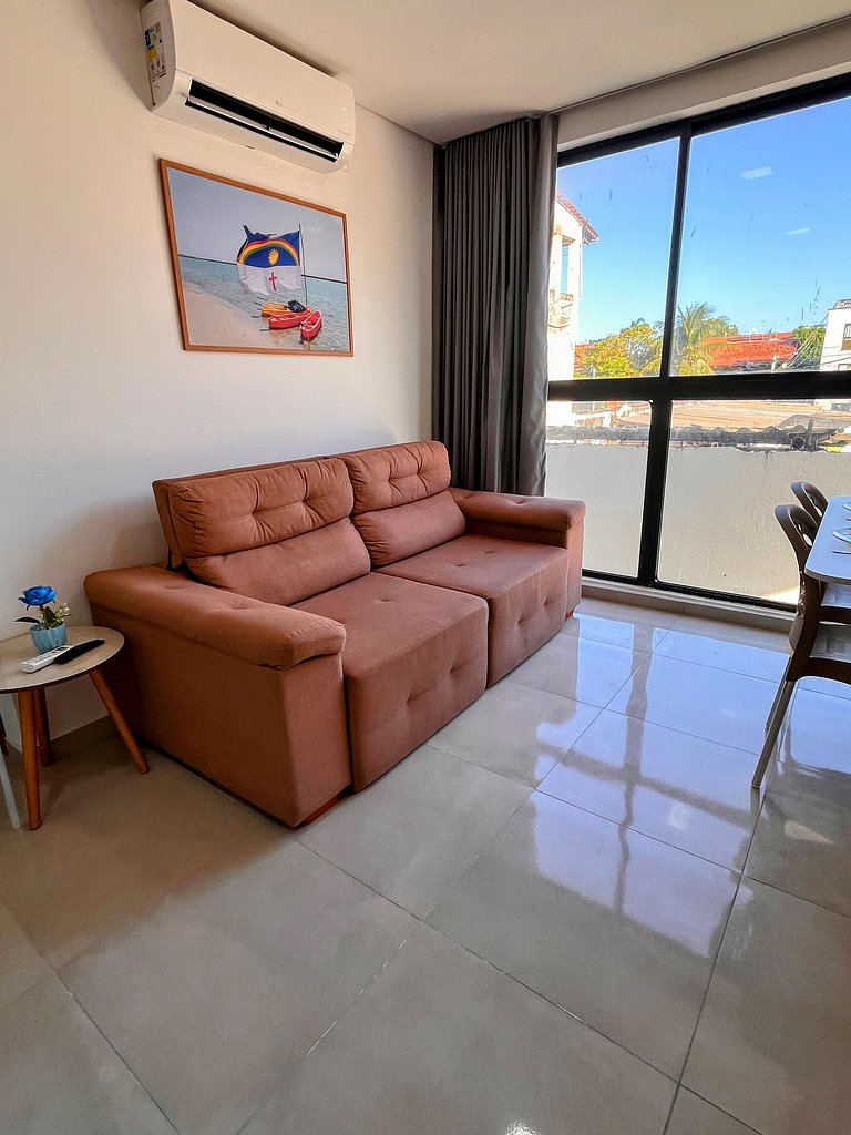 Confortável flat, 1 quarto e piscina no rooftop