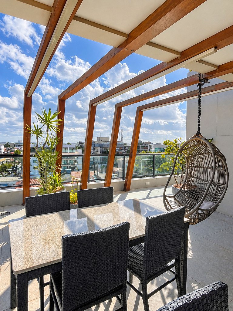 Frente-mar com vista da praia no centro da vila